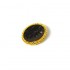  
bottone gioiello madreperla con contorno filigranata dorata: 3,3 cm