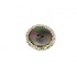  
Bottone 2 buchi madreperla grigia medio spessore con corona zigrinata argento: 2,6 cm