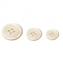 Four-mother-of-pearl button-hole button with hem