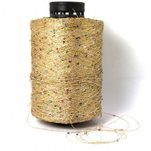 Rocca giallo oro con paillettes colorate